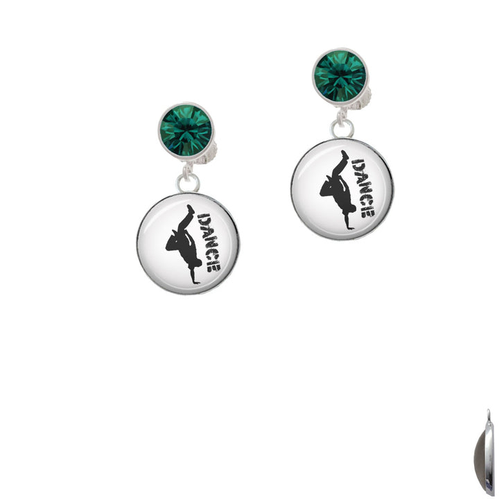 Domed Hip Hop Handstand Dance Crystal Clip On Earrings Image 6