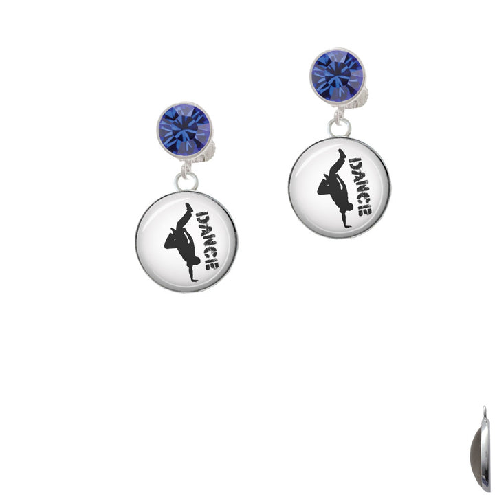 Domed Hip Hop Handstand Dance Crystal Clip On Earrings Image 7