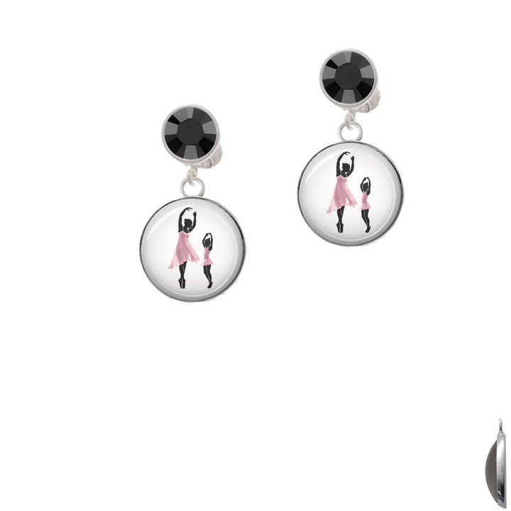 Domed Ballet Dance Instructor Crystal Clip On Earrings Image 3