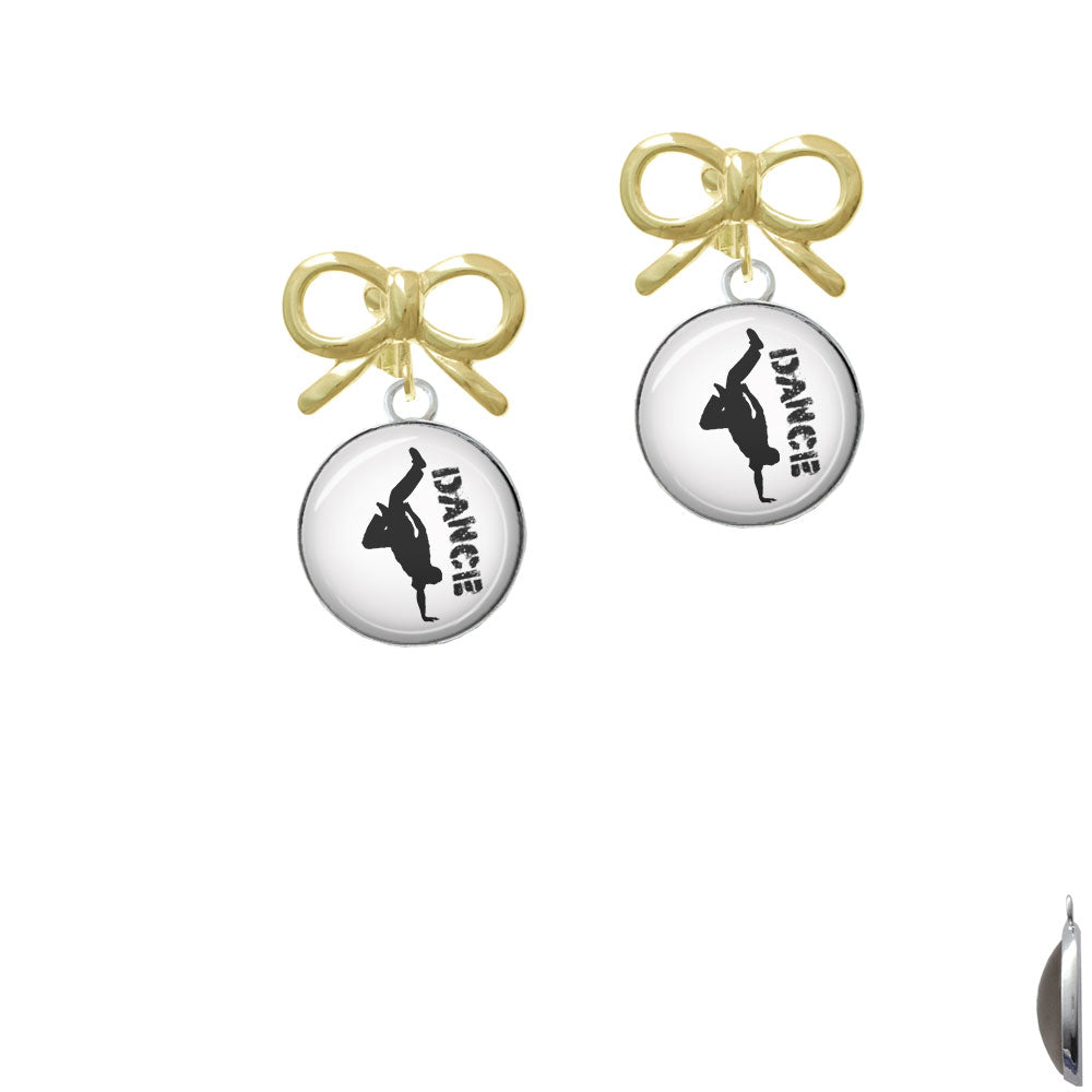 Domed Hip Hop Handstand Dance Crystal Clip On Earrings Image 10