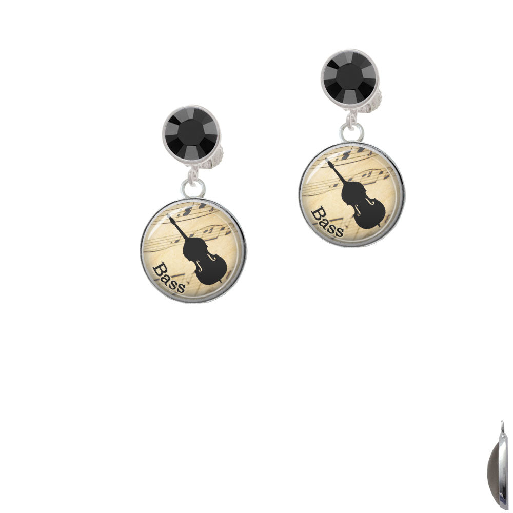 Domed Music - Bass Crystal Clip On Earrings Image 3