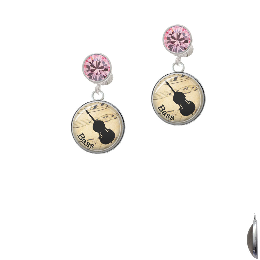 Domed Music - Bass Crystal Clip On Earrings Image 4