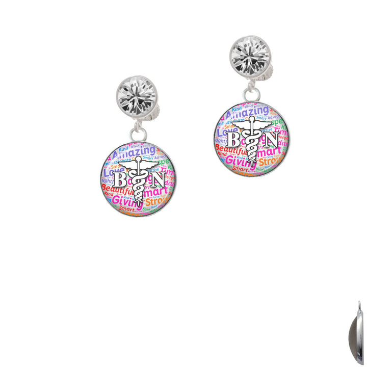 Domed Multi Color BN Crystal Clip On Earrings Image 1