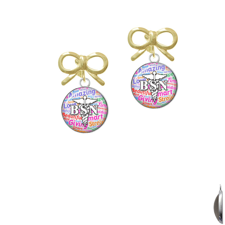 Domed Multi Color BSN Crystal Clip On Earrings Image 10