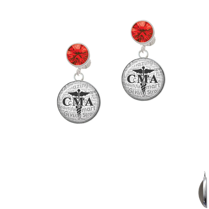 Domed Black CMA Crystal Clip On Earrings Image 4