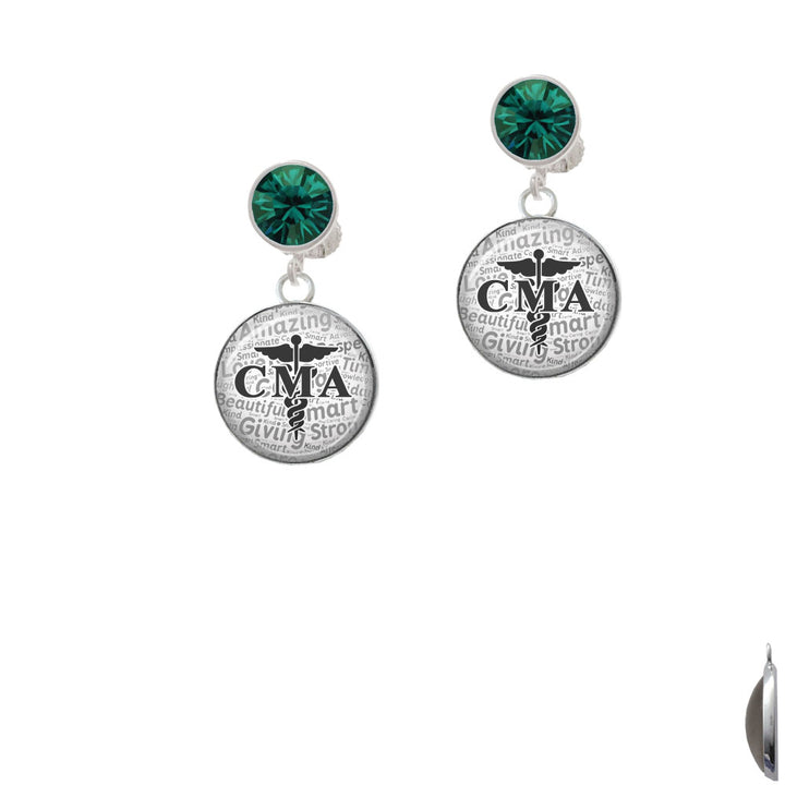 Domed Black CMA Crystal Clip On Earrings Image 6