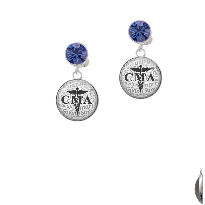 Domed Black CMA Crystal Clip On Earrings Image 7