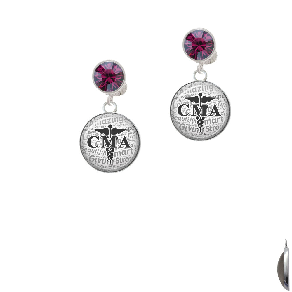 Domed Black CMA Crystal Clip On Earrings Image 8