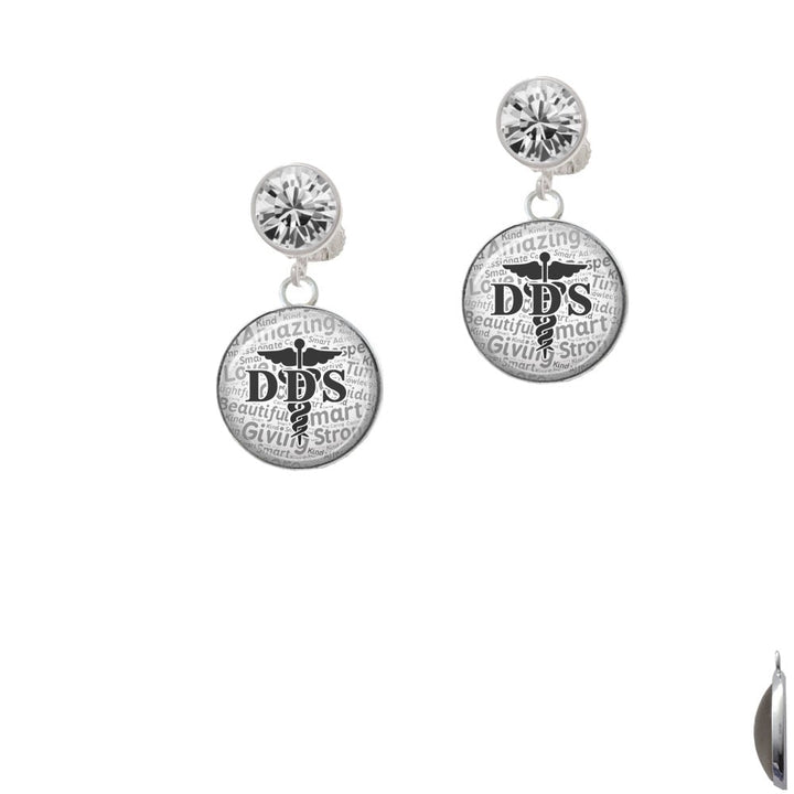 Domed Black DDS Crystal Clip On Earrings Image 1