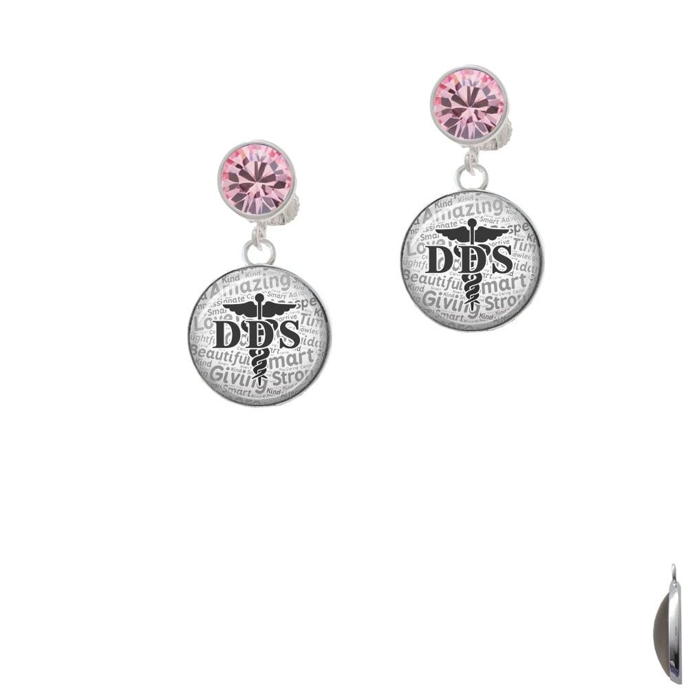 Domed Black DDS Crystal Clip On Earrings Image 1