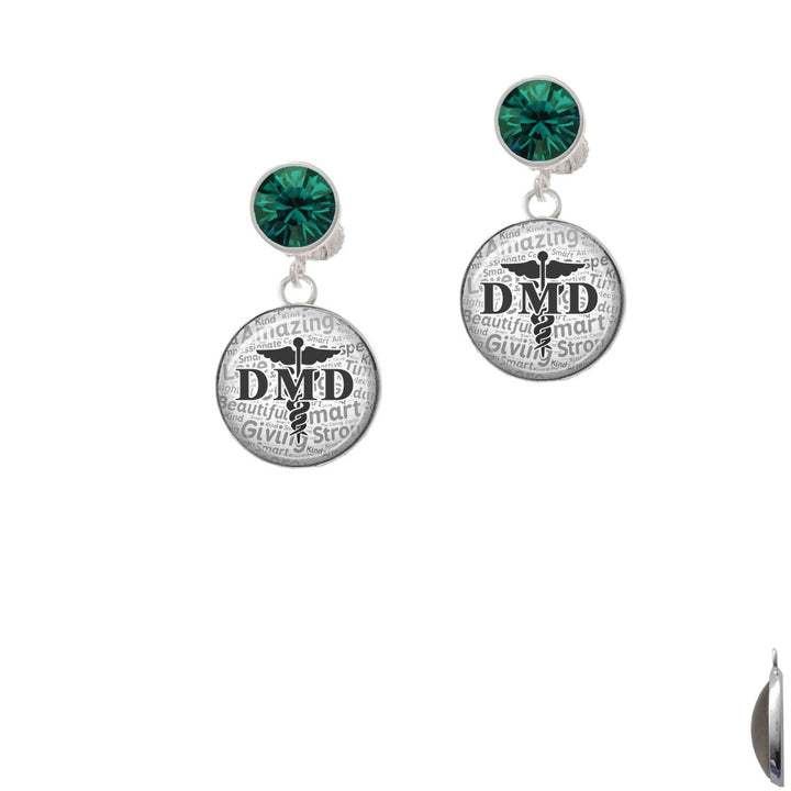 Domed Black DMD Crystal Clip On Earrings Image 6