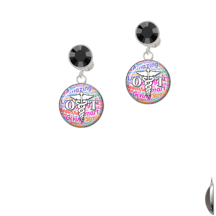 Domed Multi Color OT Crystal Clip On Earrings Image 3