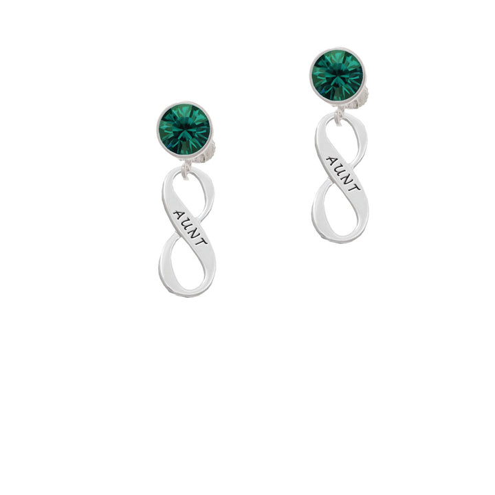 Aunt Infinity Sign Crystal Clip On Earrings Image 6