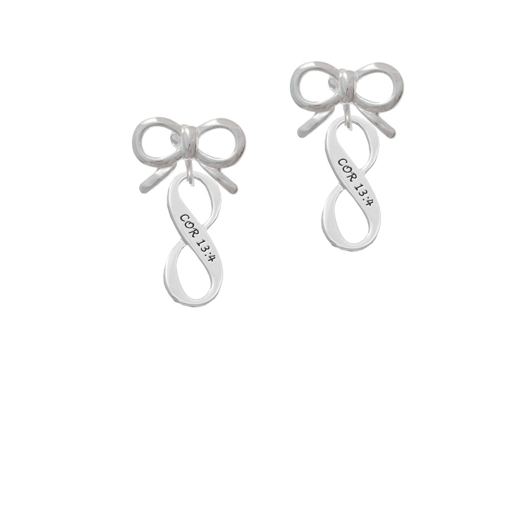 1 Corinthians 13:4 Infinity Sign Crystal Clip On Earrings Image 1