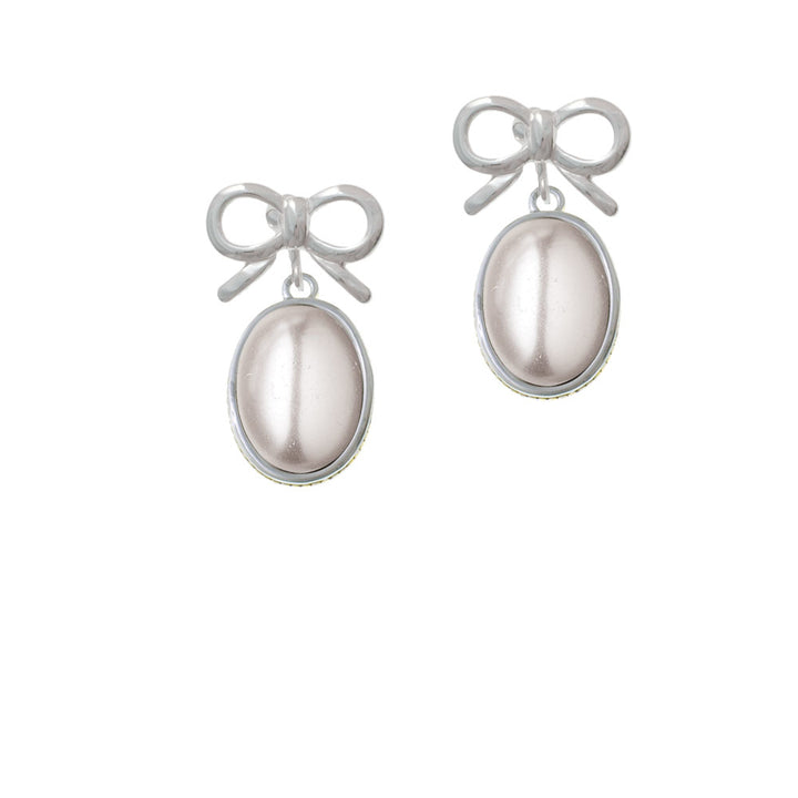 Small Gray Imitation Pearl Crystal Clip On Earrings Image 9