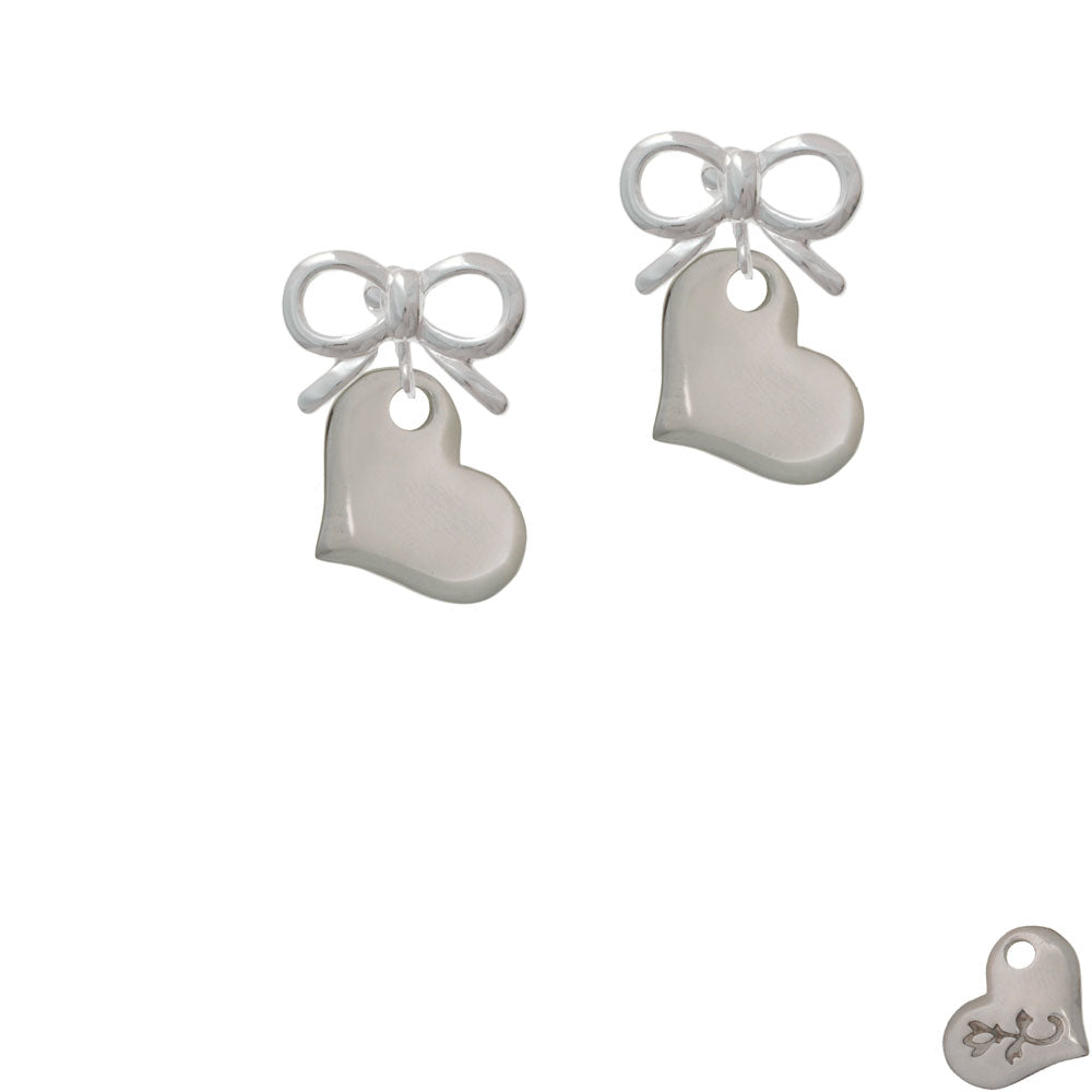 Stainless Steel Heart Crystal Clip On Earrings Image 9