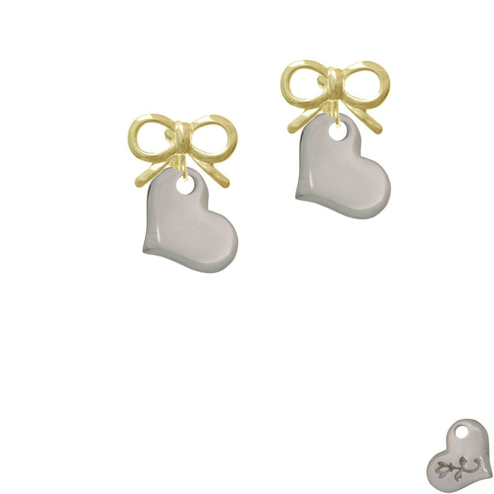 Stainless Steel Heart Crystal Clip On Earrings Image 10