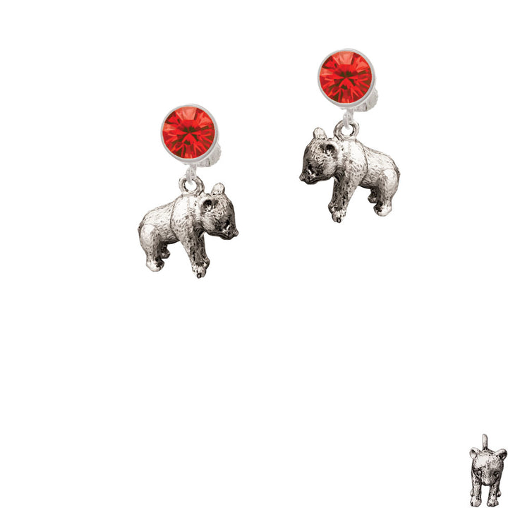 Panda Bear Standing Crystal Clip On Earrings Image 4