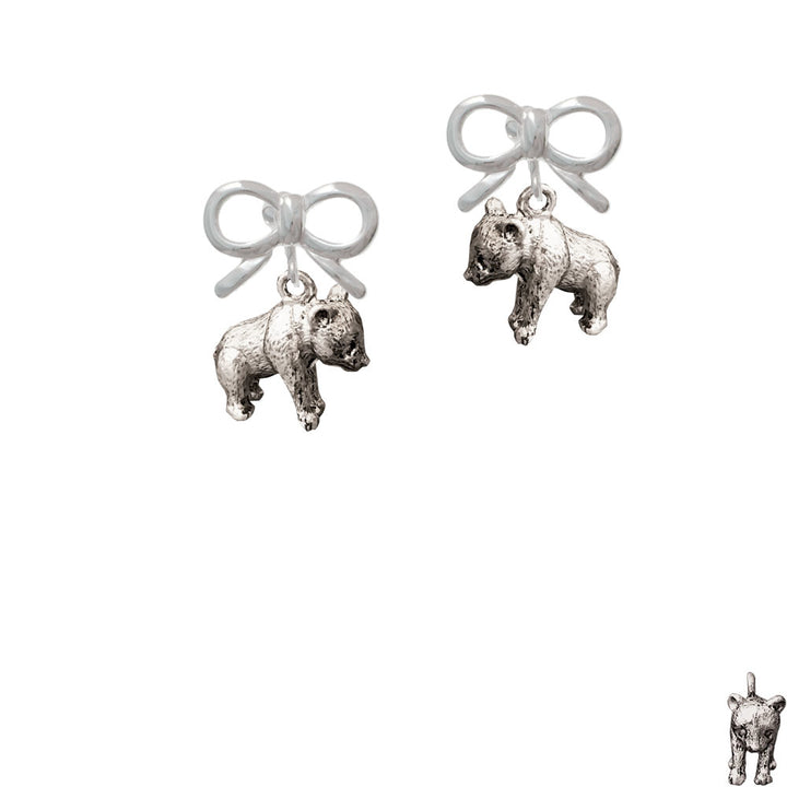 Panda Bear Standing Crystal Clip On Earrings Image 9