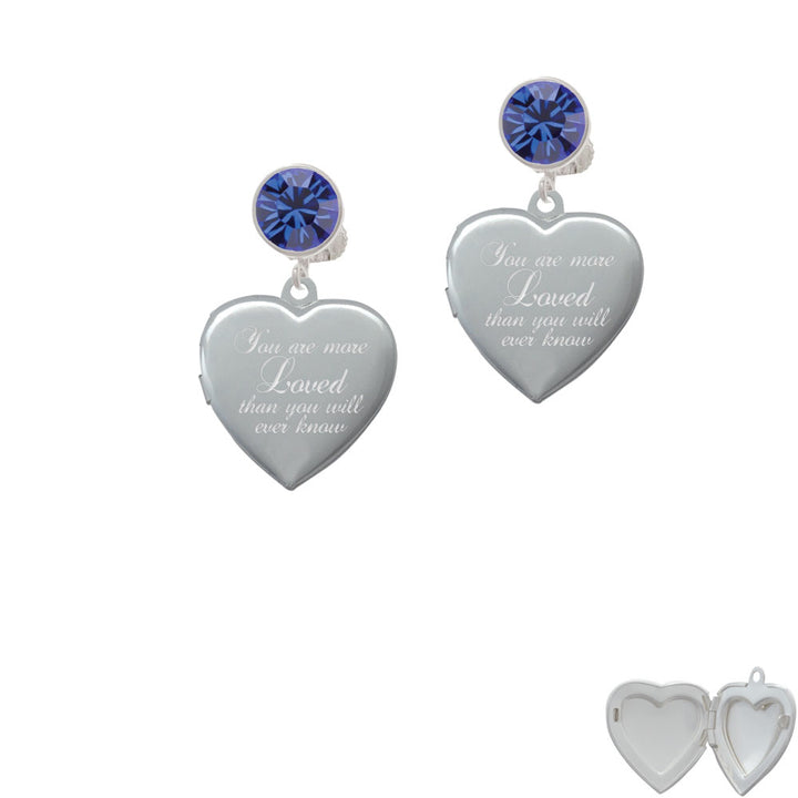 You Are More Loved Engraved Locket Crystal Clip On Earrings Image 7