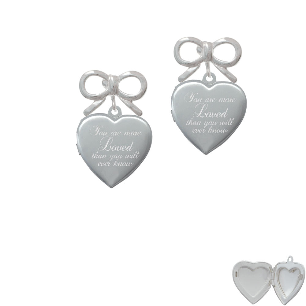 You Are More Loved Engraved Locket Crystal Clip On Earrings Image 9