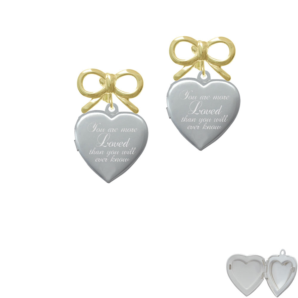 You Are More Loved Engraved Locket Crystal Clip On Earrings Image 10