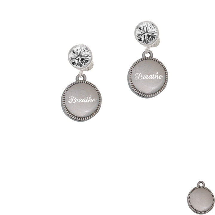 Stainless Steel Breathe on Flange Crystal Clip On Earrings Image 1