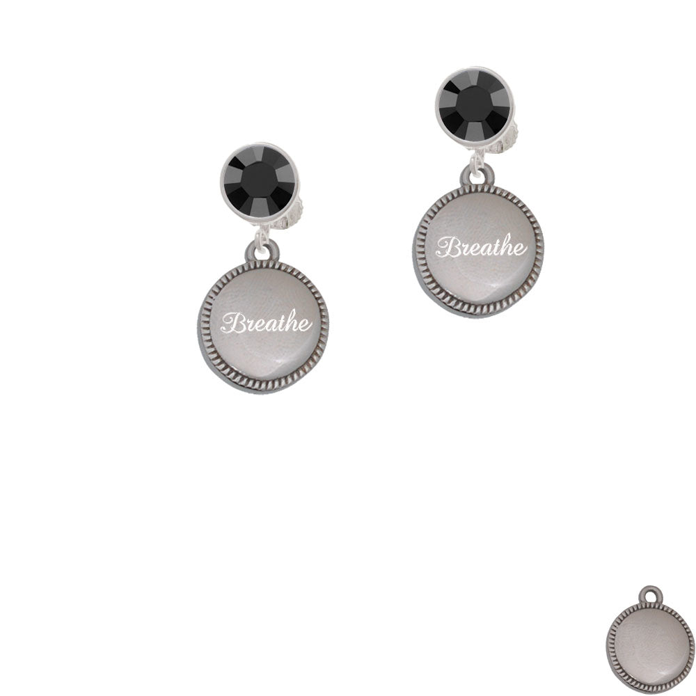 Stainless Steel Breathe on Flange Crystal Clip On Earrings Image 3