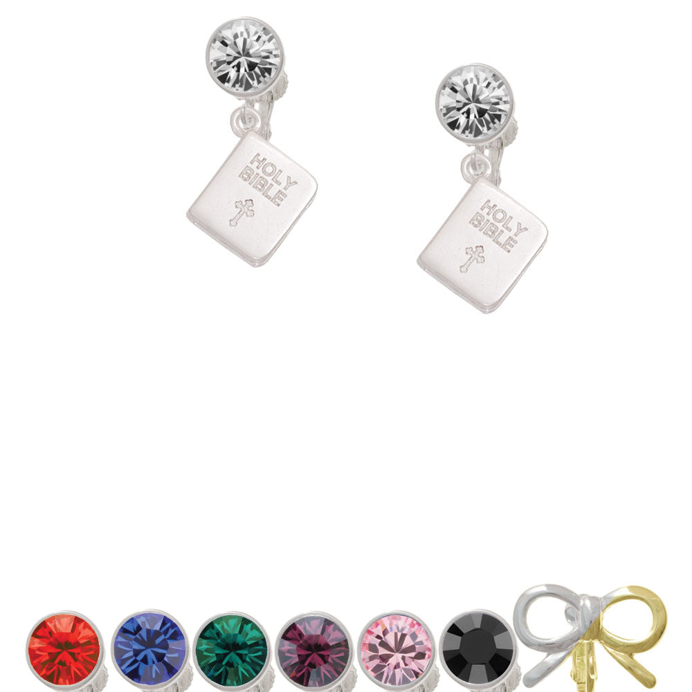 Holy Bible Crystal Clip On Earrings Image 1