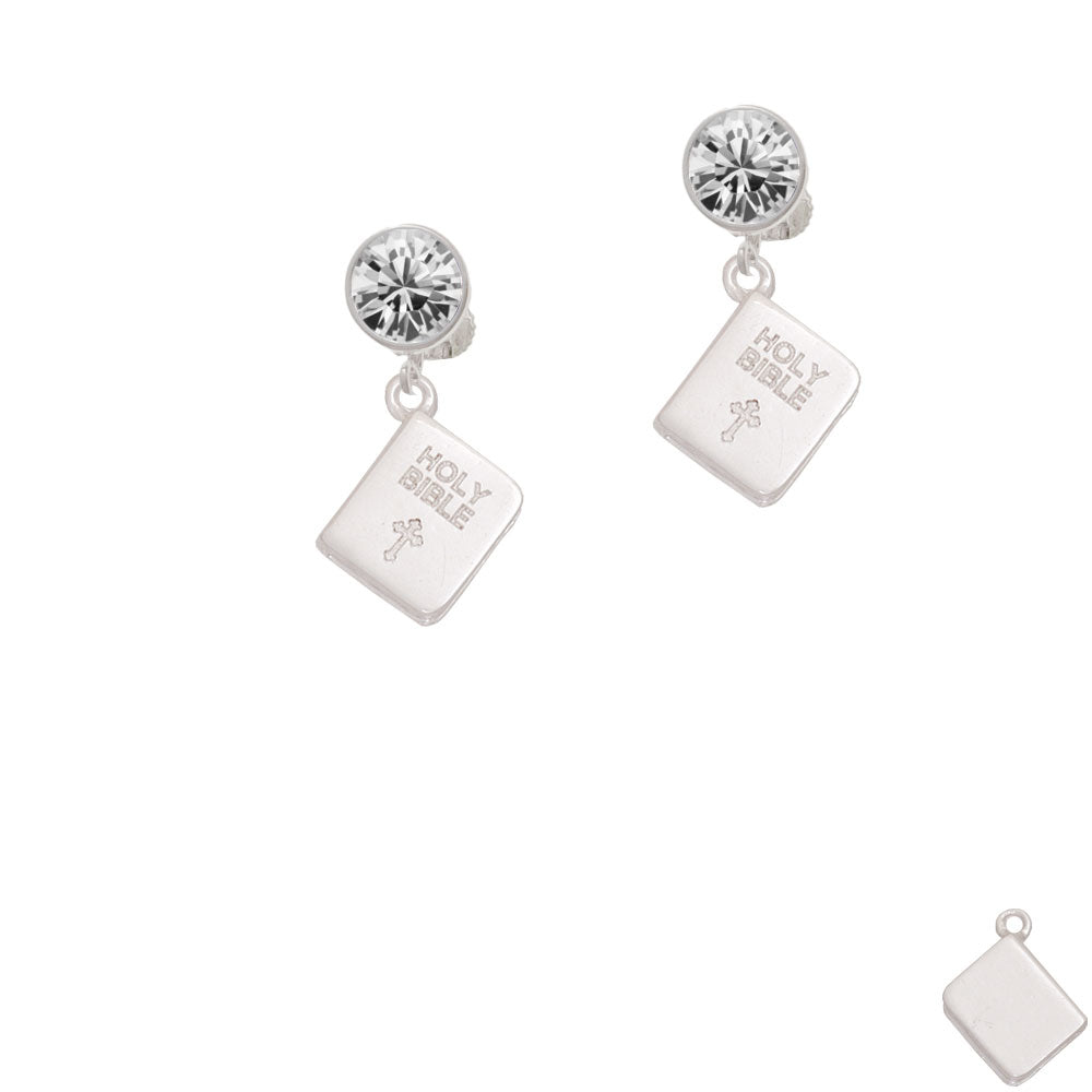 Holy Bible Crystal Clip On Earrings Image 2