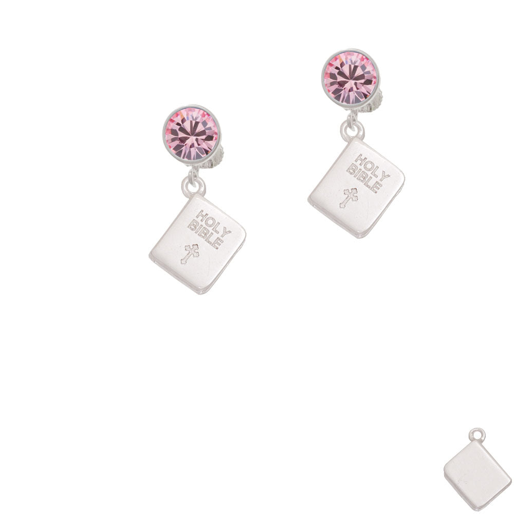 Holy Bible Crystal Clip On Earrings Image 4