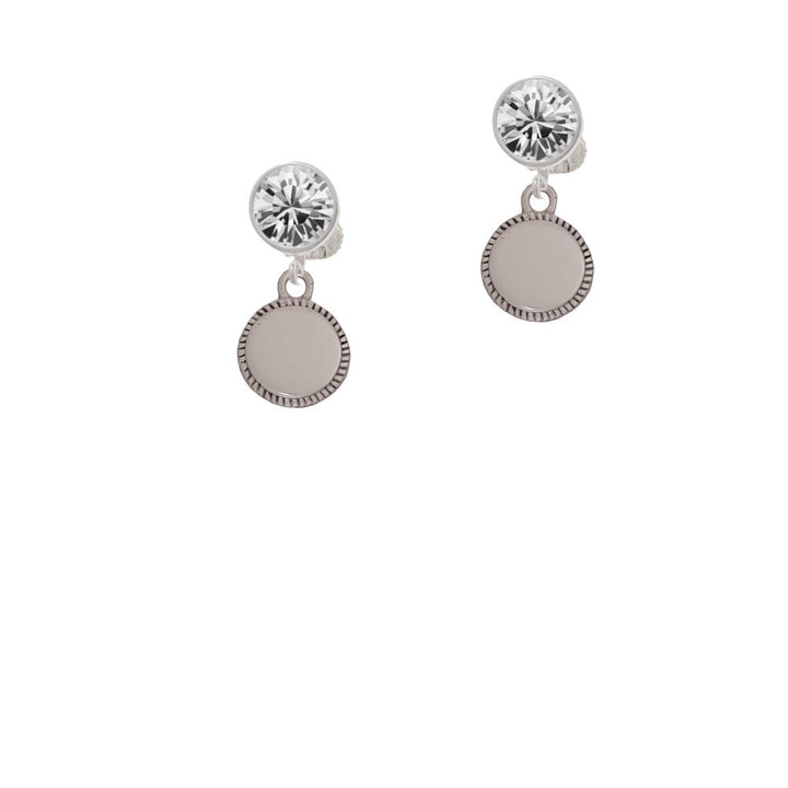 12mm Blank Disc with Flange Crystal Clip On Earrings Image 1