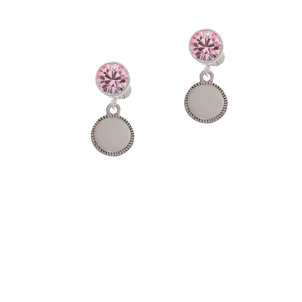 12mm Blank Disc with Flange Crystal Clip On Earrings Image 4