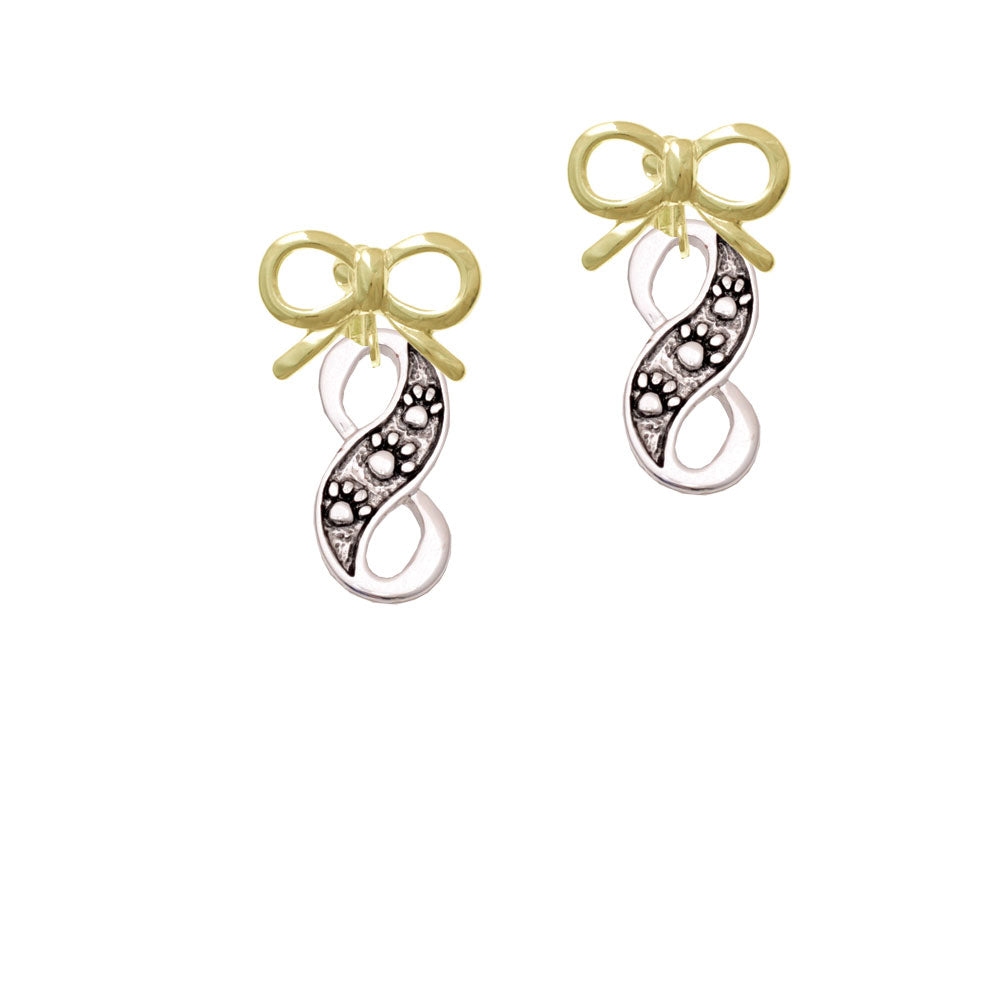 Paw Prints Infinity Crystal Clip On Earrings Image 10