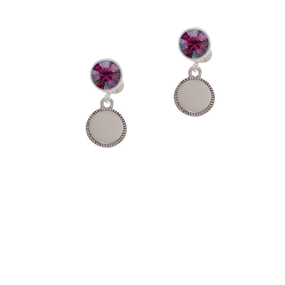 12mm Blank Disc with Flange Crystal Clip On Earrings Image 8