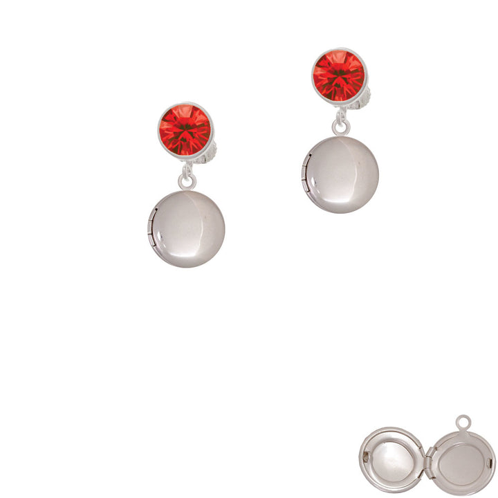 13.5mm Round Locket - Blank Crystal Clip On Earrings Image 4