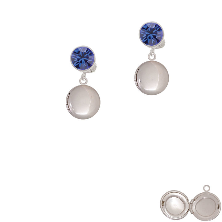 13.5mm Round Locket - Blank Crystal Clip On Earrings Image 7