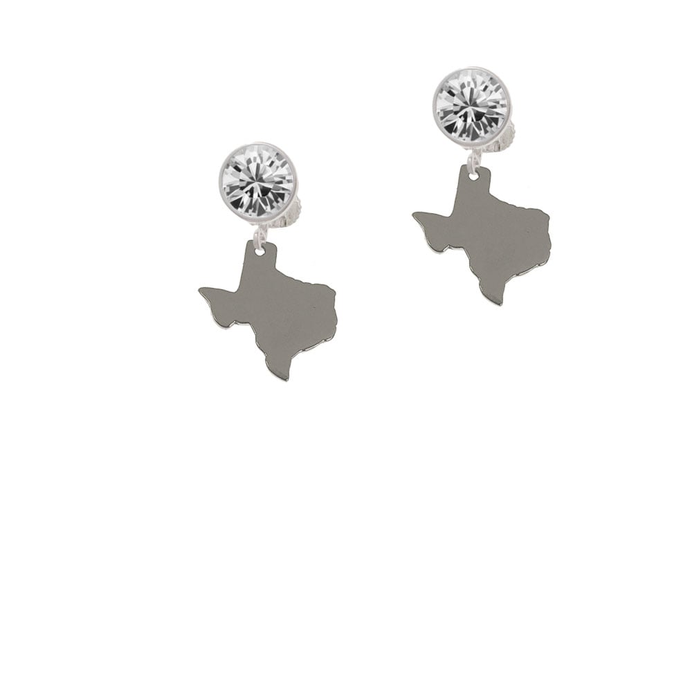 Blank Texas 2/3" Crystal Clip On Earrings Image 1