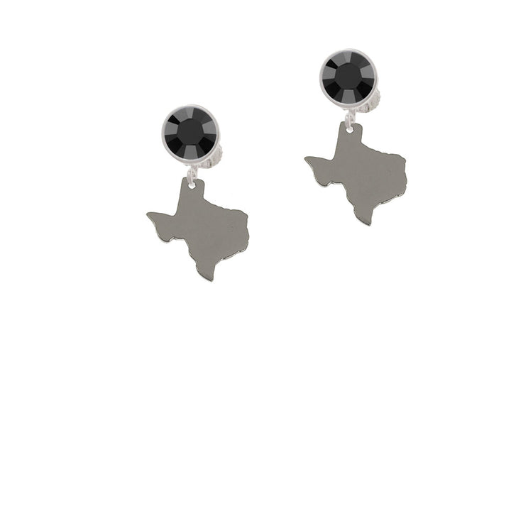 Blank Texas 2/3" Crystal Clip On Earrings Image 3