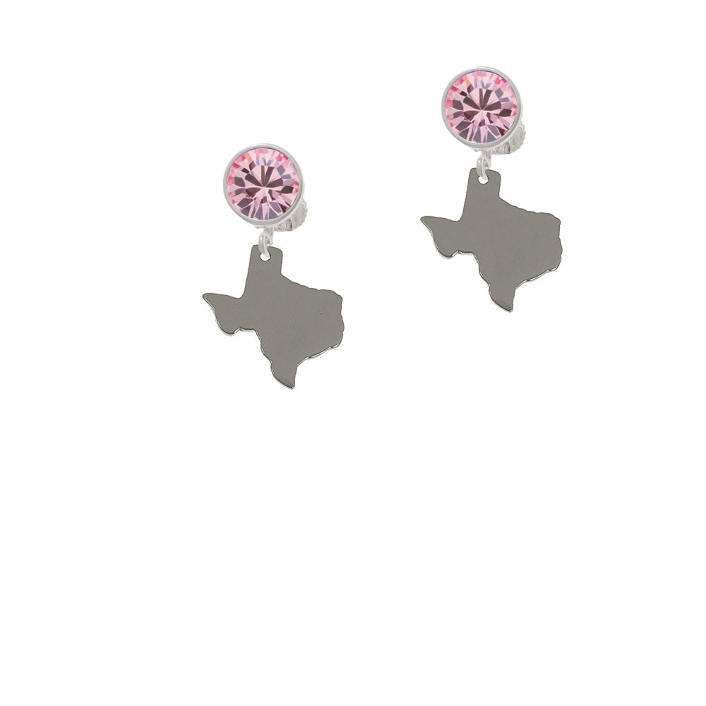 Blank Texas 2/3" Crystal Clip On Earrings Image 4