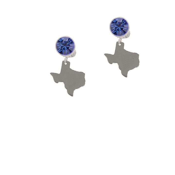 Blank Texas 2/3" Crystal Clip On Earrings Image 7