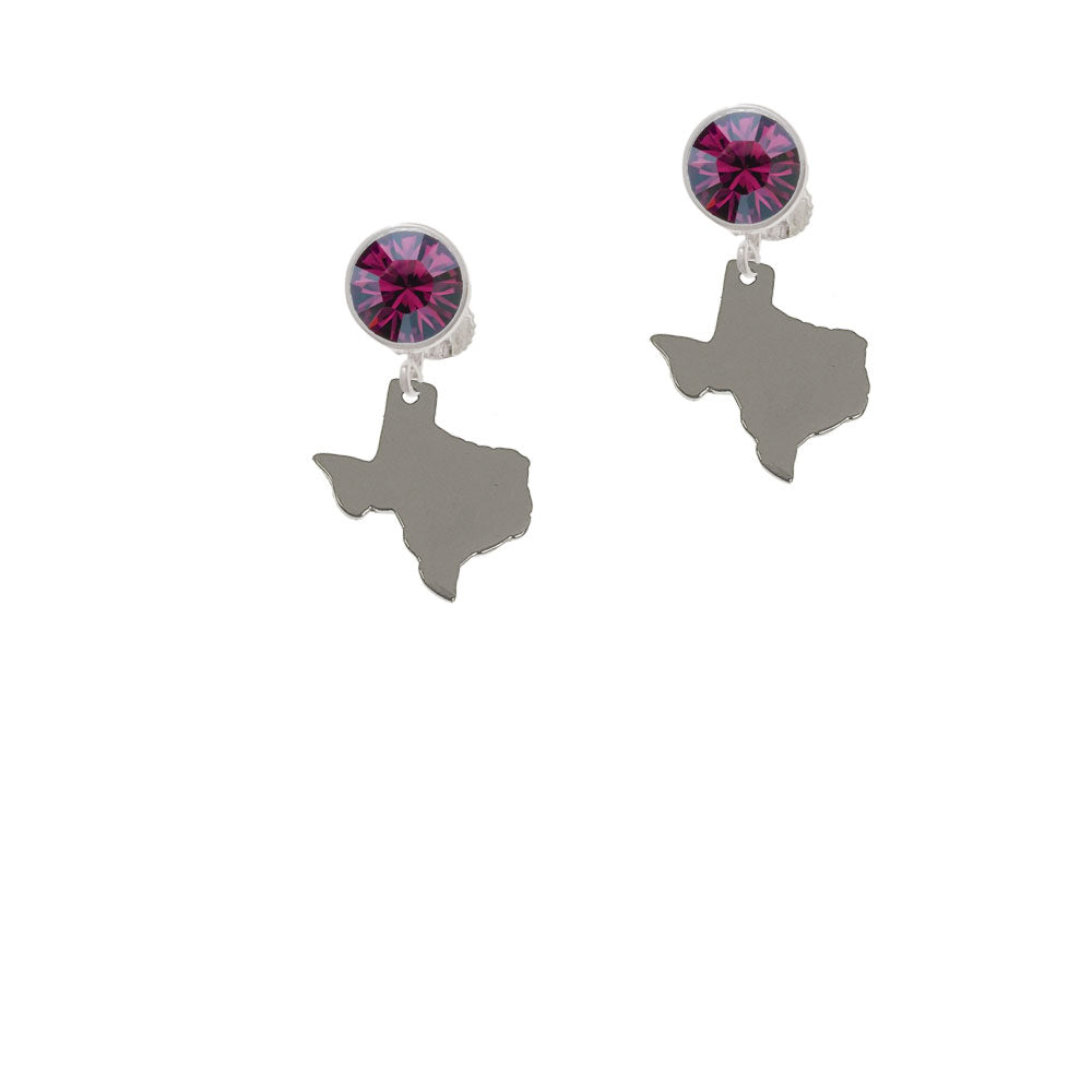 Blank Texas 2/3" Crystal Clip On Earrings Image 8