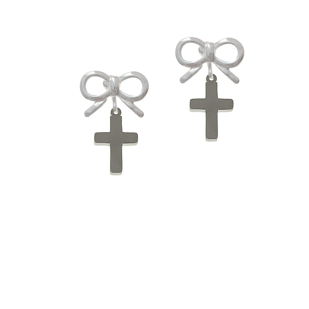 5/8" Blank Cross Crystal Clip On Earrings Image 9