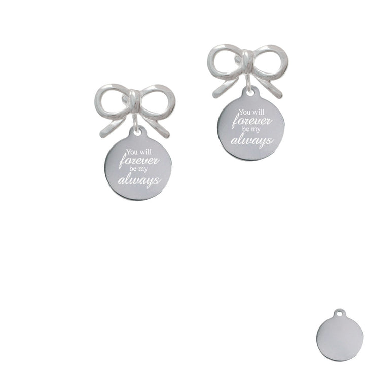 Engraved You will Forever by my Always Crystal Clip On Earrings Image 9