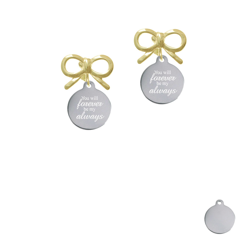 Engraved You will Forever by my Always Crystal Clip On Earrings Image 10