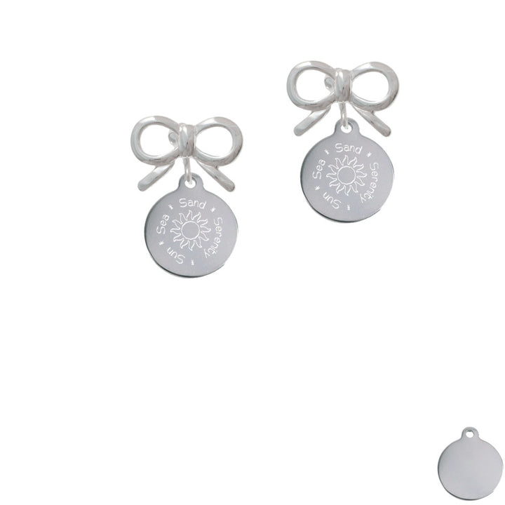 Engraved Sun Sea Sand Crystal Clip On Earrings Image 9