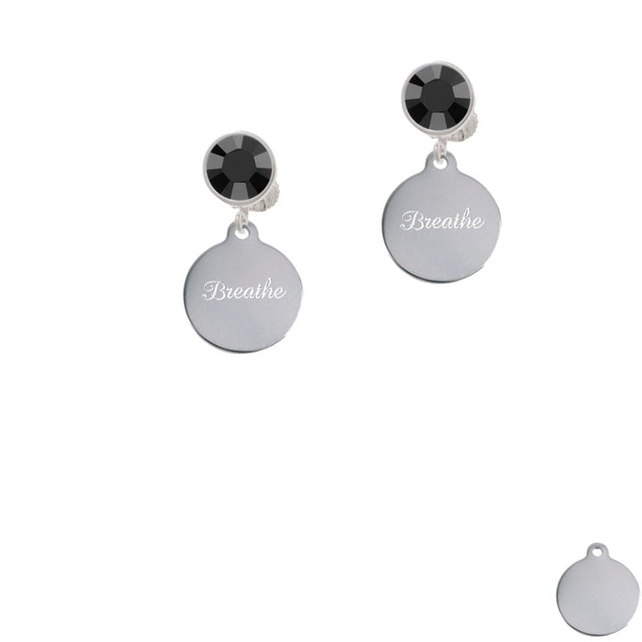 Engraved Breathe Crystal Clip On Earrings Image 1