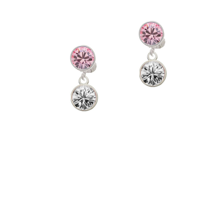 10mm Clear Oktant Crystal Drop Crystal Clip On Earrings Image 4