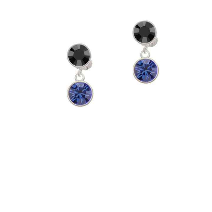 10mm Blue Crystal Drop Crystal Clip On Earrings Image 3