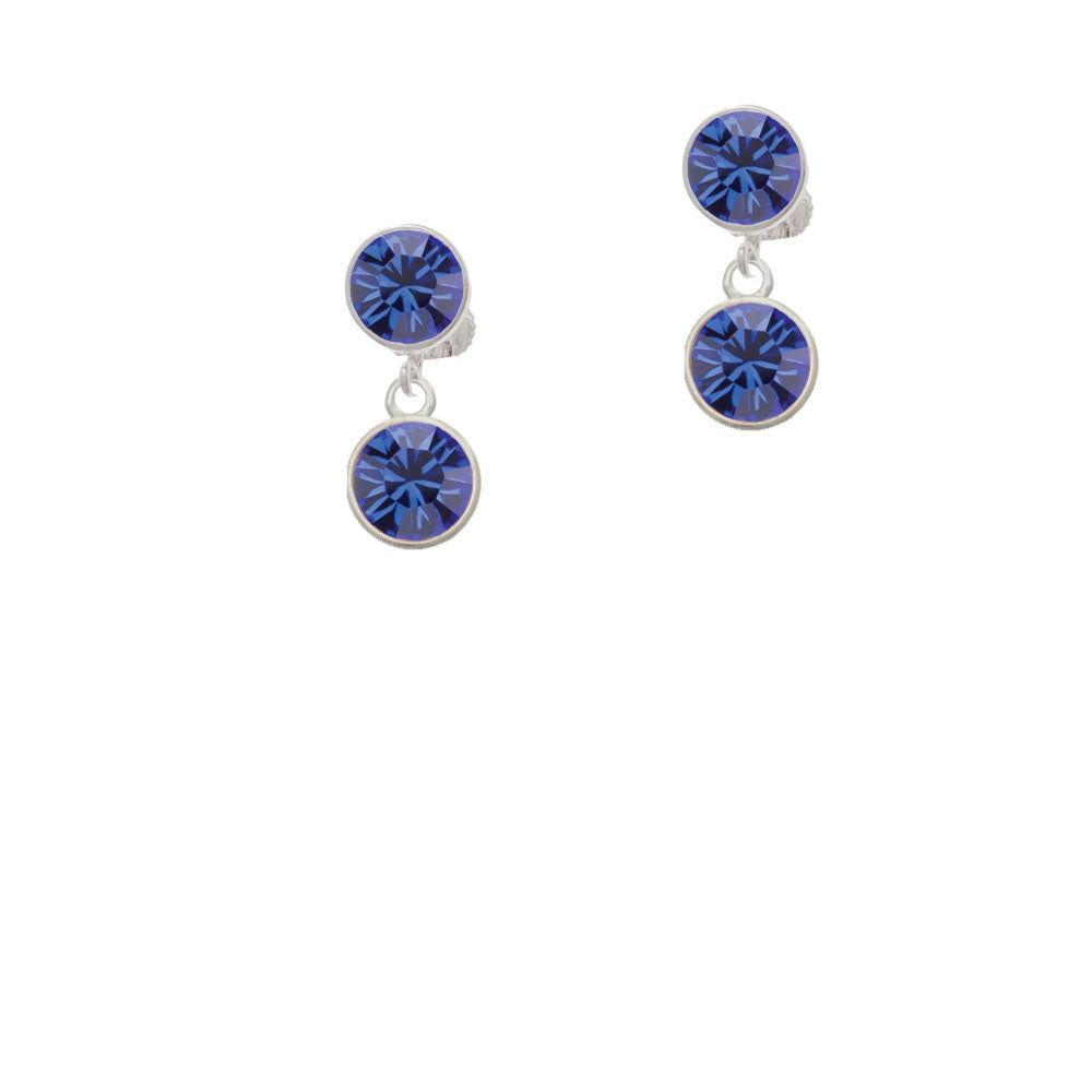 10mm Blue Crystal Drop Crystal Clip On Earrings Image 7